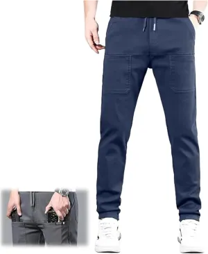 Men Comfy Cargo Pants Stretch, Lightweight Solid Color Long, PantsMultipants High Stretch Multi-Pocket Durable Cargo Pants.