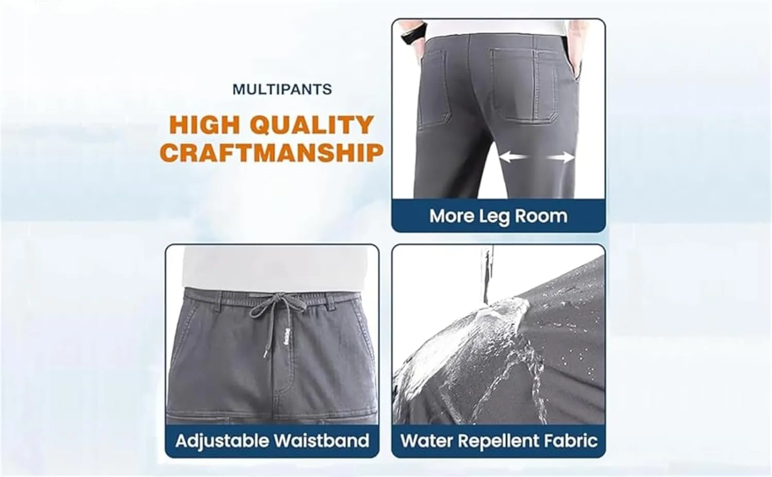 Men Comfy Cargo Pants Stretch, Lightweight Solid Color Long, PantsMultipants High Stretch Multi-Pocket Durable Cargo Pants.