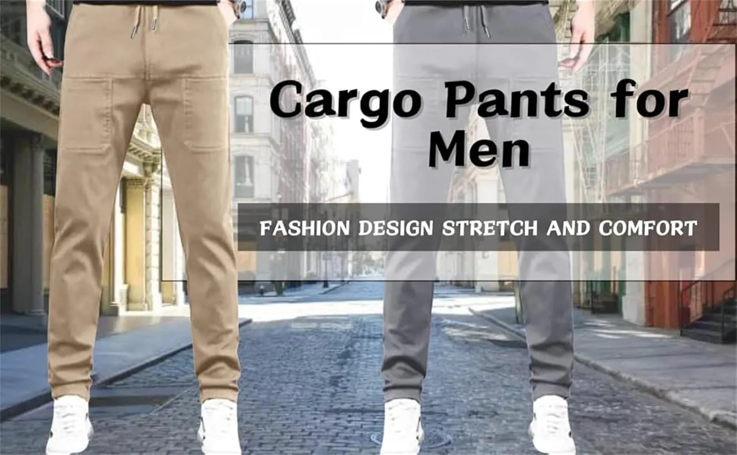 Men Comfy Cargo Pants Stretch, Lightweight Solid Color Long, PantsMultipants High Stretch Multi-Pocket Durable Cargo Pants.