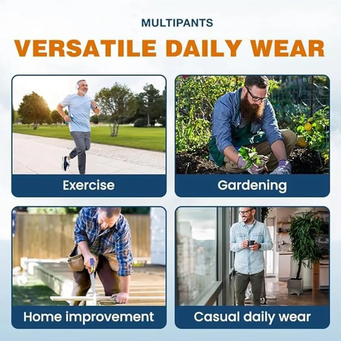 Mencomfy Cargo Pants, Men Comfy Multipants - High Stretch Multi-Pocket Durable Cargo Pants Waterproof Relaxed Fit
