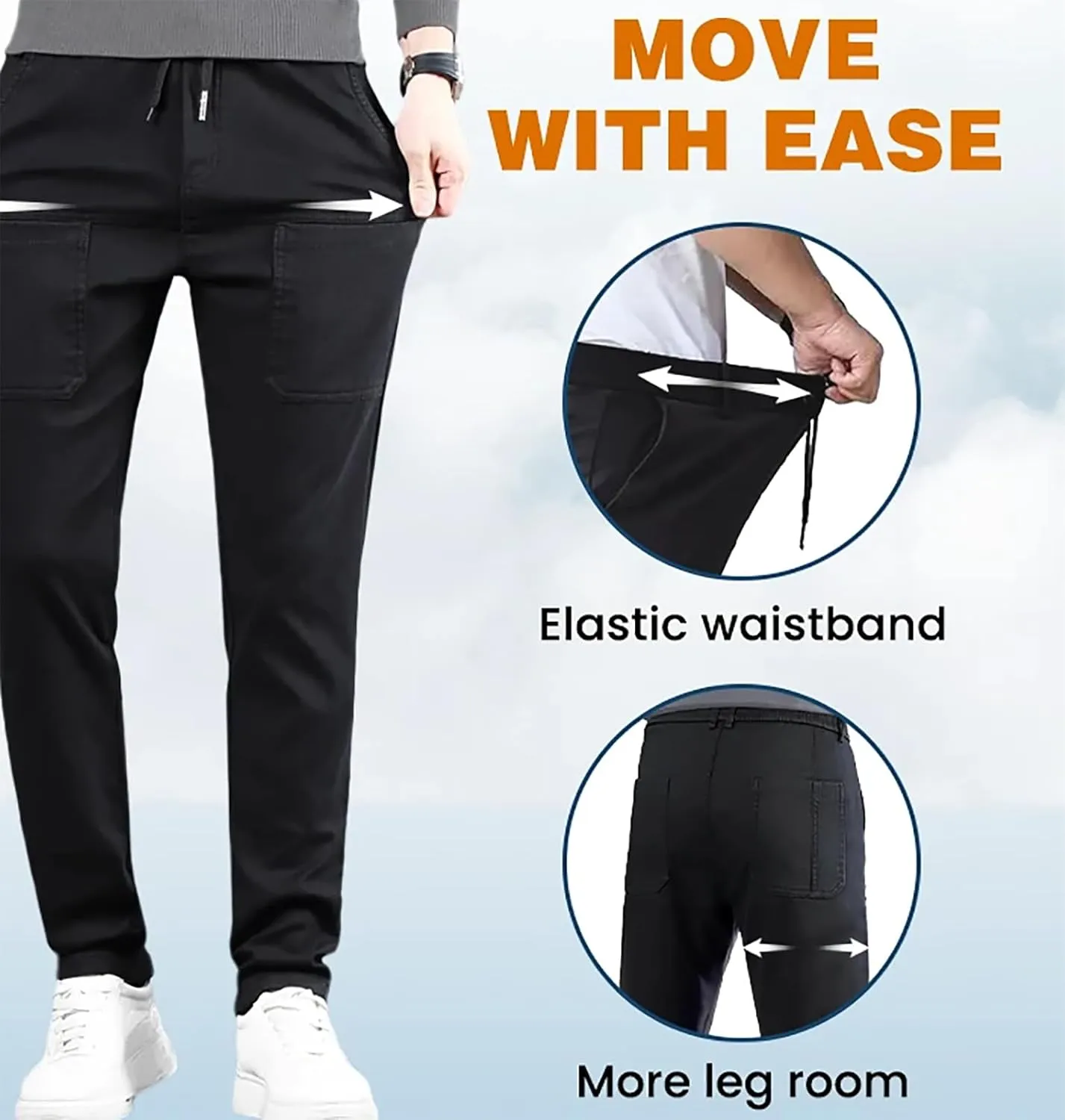 Mencomfy Cargo Pants Multipants - High Stretch Multi-Pocket Durable Cargo Pants Comfort Fit Stretch Cargo Pant