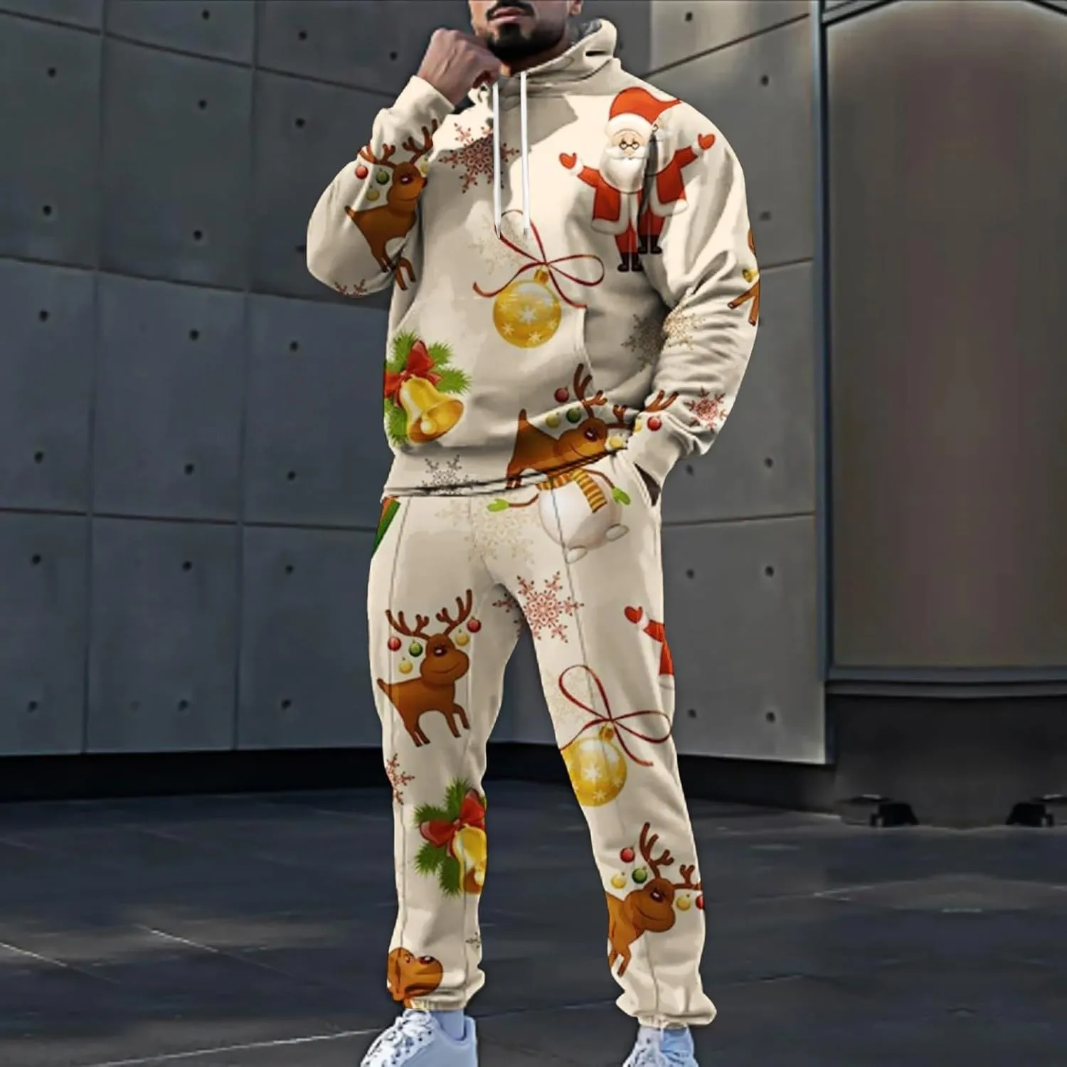 Men's Tracksuit 2 Piece Hooded Athletic Sweatsuits and Sweatpants Suit Jogging Tracksuits for Men Conjuntos
