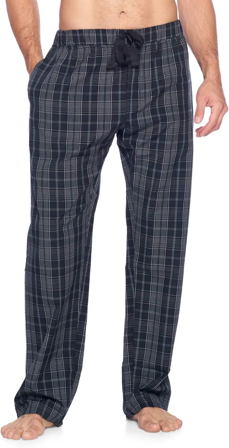Mens Woven Plaid Sleep Pajama Pants Long PJ Sleepwear & Loungewear Bottoms