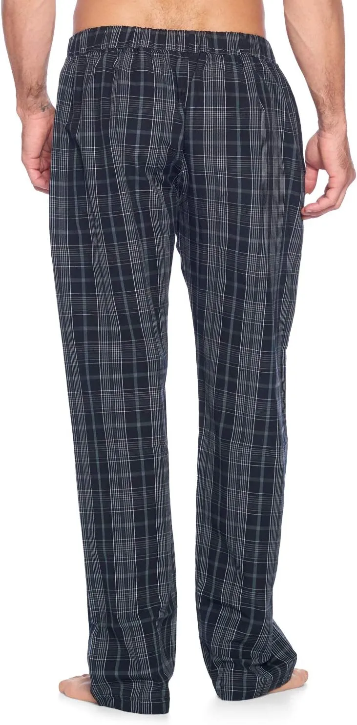 Mens Woven Plaid Sleep Pajama Pants Long PJ Sleepwear & Loungewear Bottoms