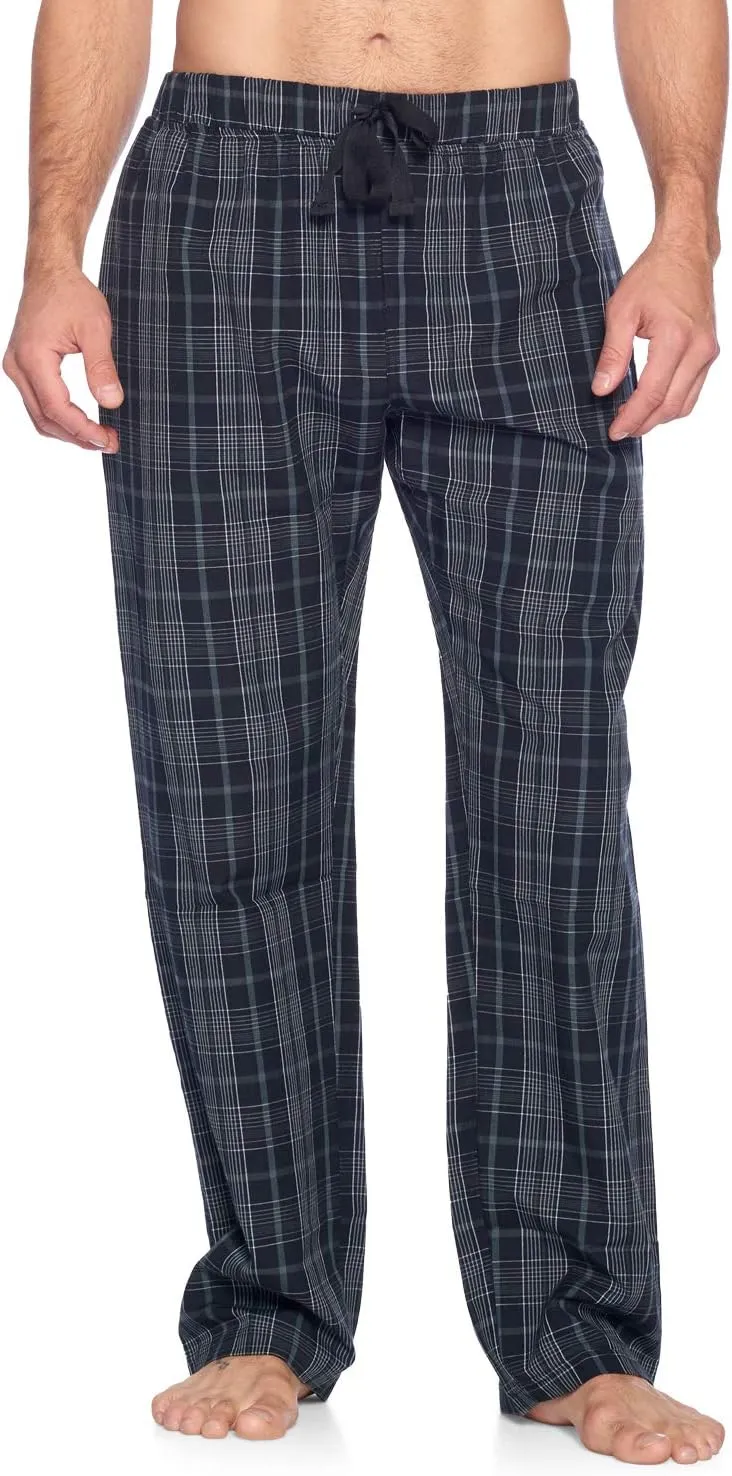Mens Woven Plaid Sleep Pajama Pants Long PJ Sleepwear & Loungewear Bottoms
