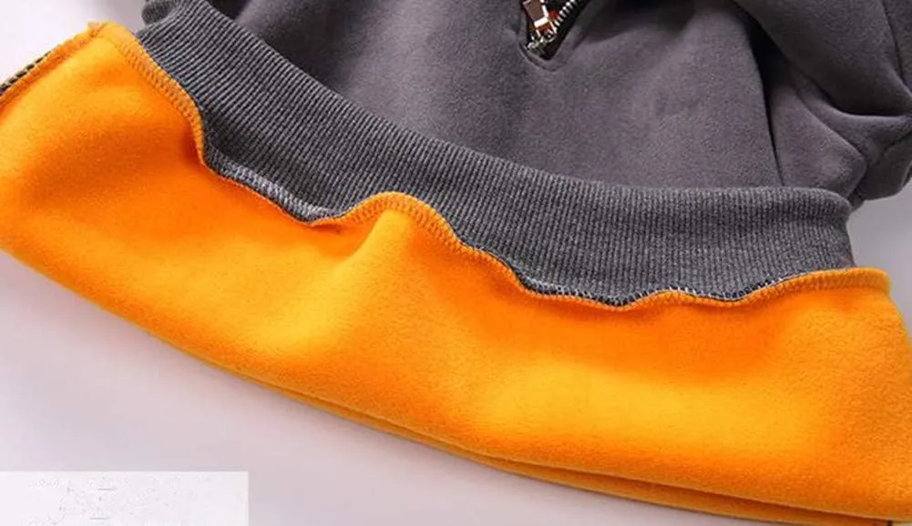 Monvecle Little to Big Boys' Velour & Fleece Hoodie Tracksuit Sweatshirt Top   Sweatpant Velvet Fleece Jogger 2pcs Set
