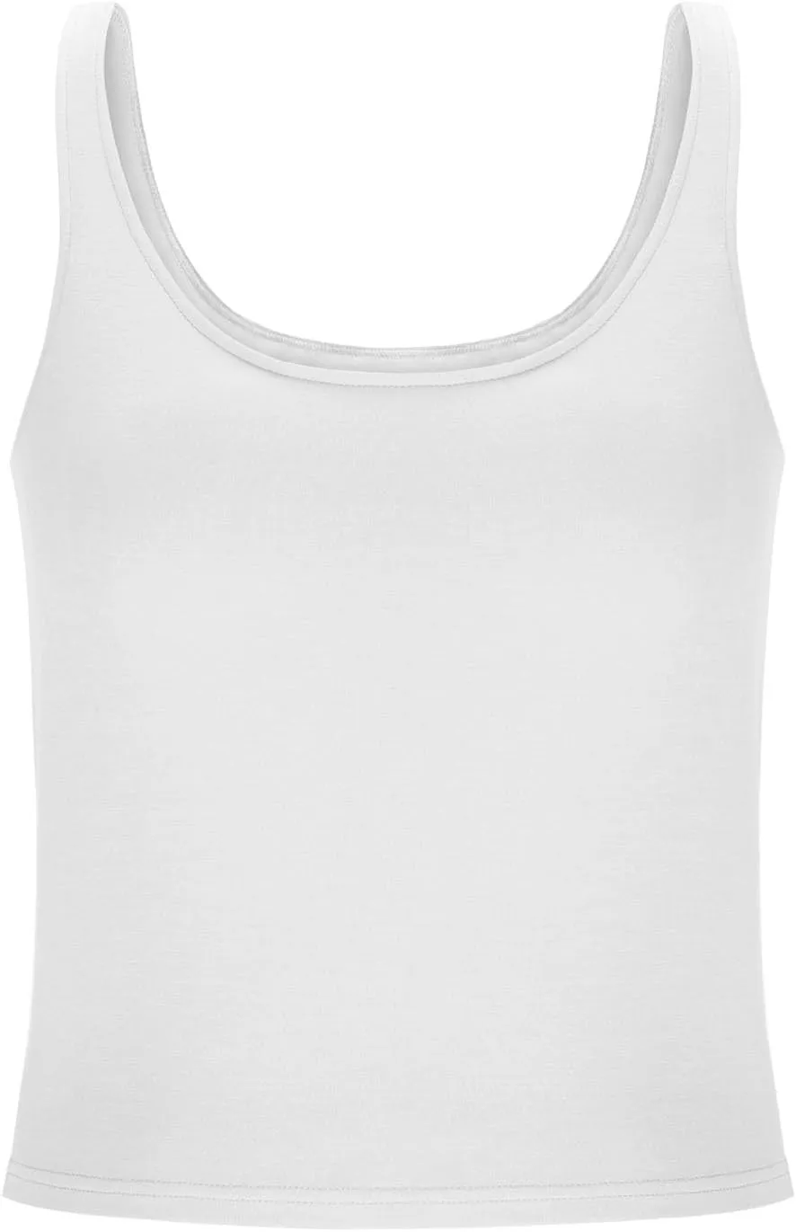Oplxuo Womens Shelf Bra Tank Tops Sleeveless Scoop Neck Workout Camis Yoga Shirt Solid Color Slim Fitted Undershirt