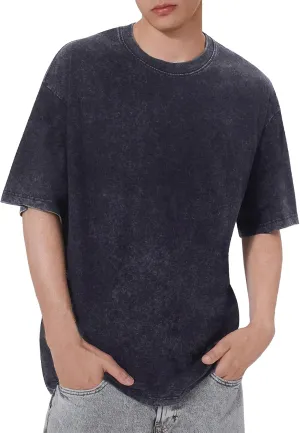 Oversized T-Shirts for Men Heavyweight Cotton Tee Crew Neck Short Sleeve Tops Men's Loose Fit Casual Fashion Shirt