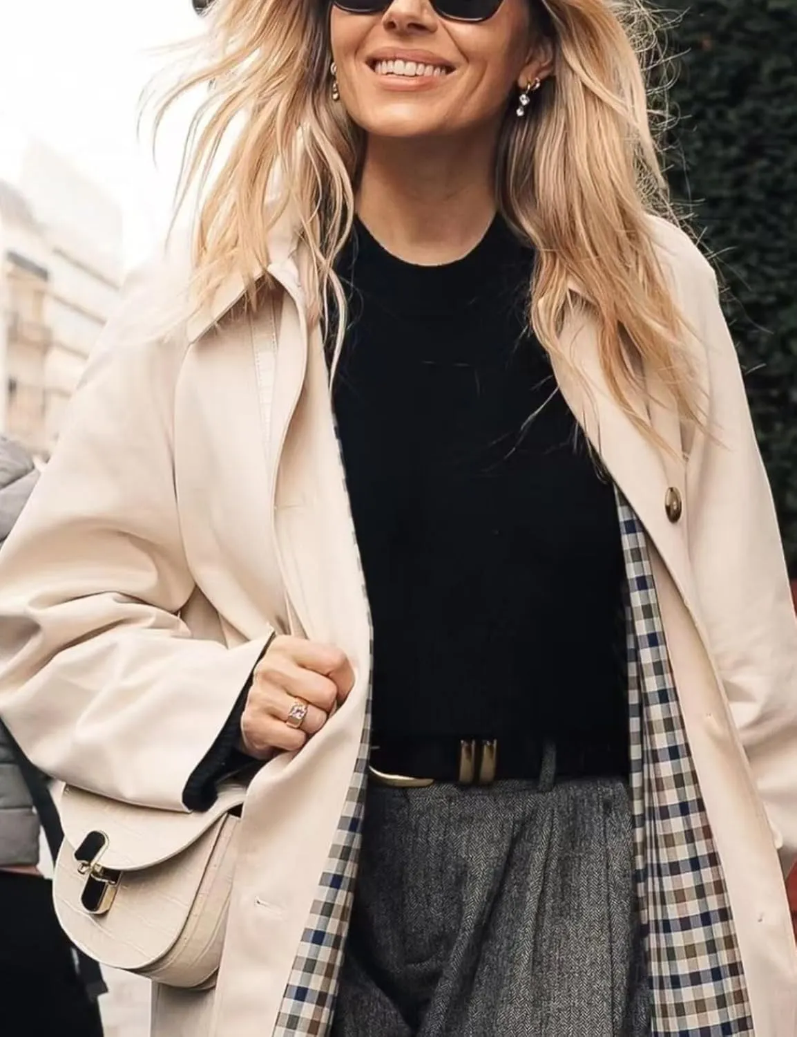 Perbai Women's Oversized Long Trench Coat Single Breasted Lapel Windproof Overcoat Peacoat with Pockets