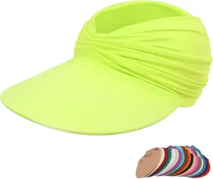 Peshoriadm Elastic Top Ponytail Sun Beach Hats, Peshoriadm Summer Women's Sun Hat, Beach Travel Sun Wide Brim Cap