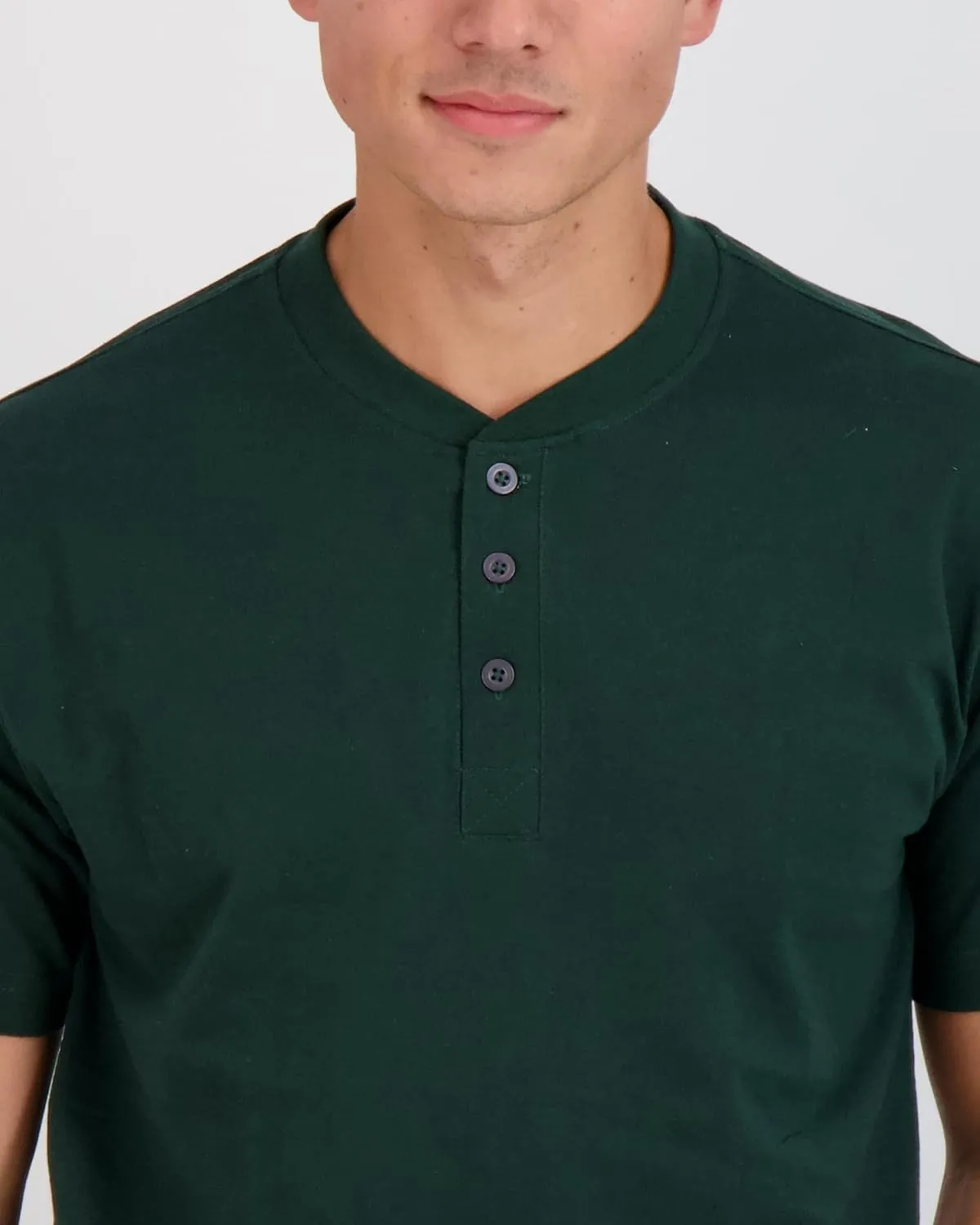 Real Essentials 3 Pack: Men's Cotton Short & Long Sleeve Henley T-Shirt Performance Activewear (Available in Big & Tall)