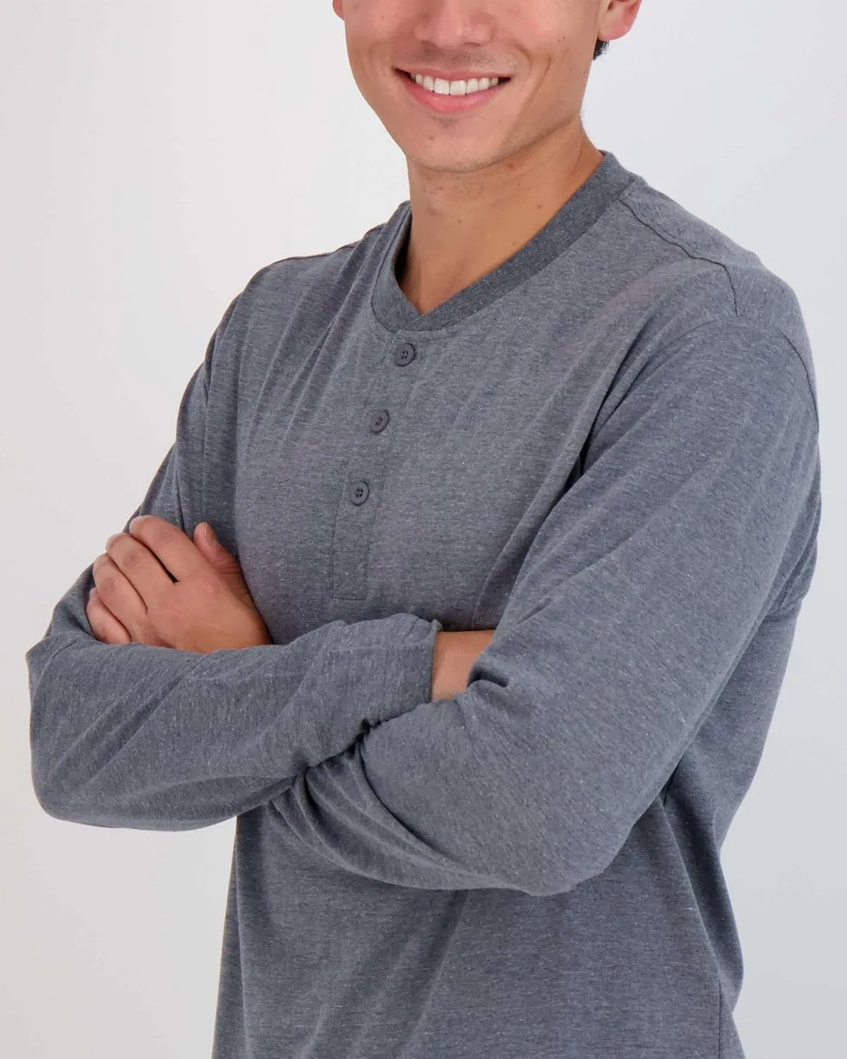 Real Essentials 3 Pack: Men's Cotton Short & Long Sleeve Henley T-Shirt Performance Activewear (Available in Big & Tall)