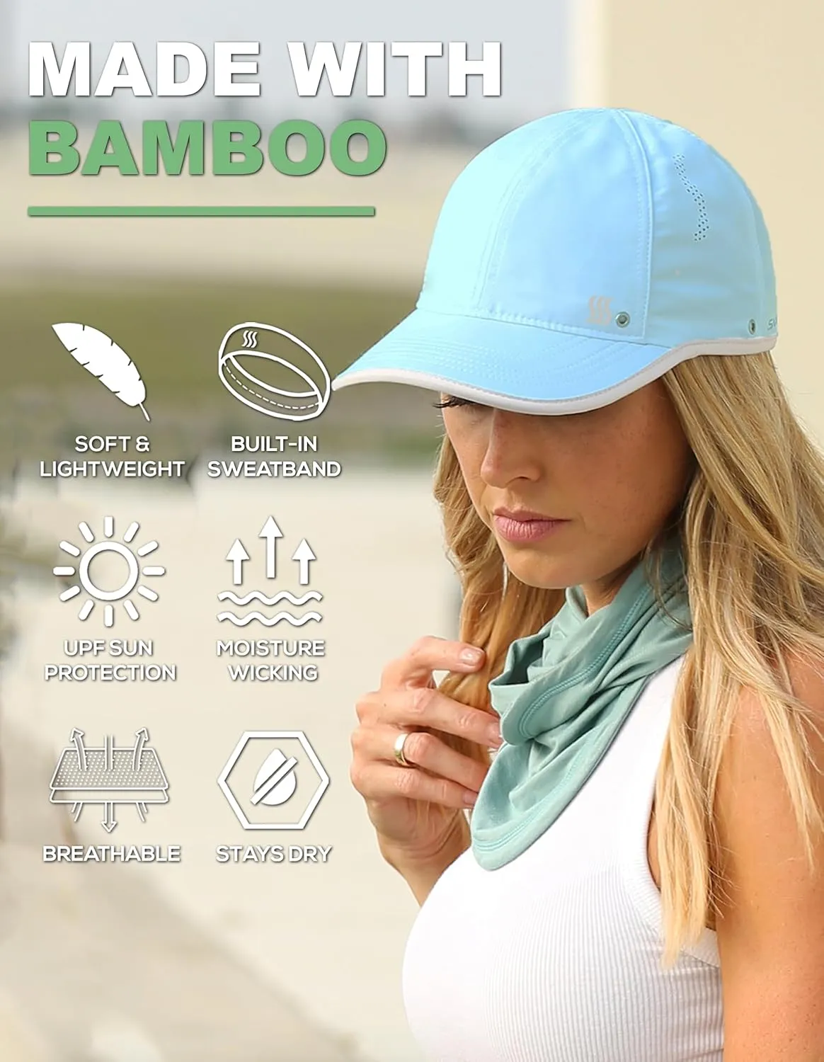 SAAKA Featherlight Sports Hat. Lightweight, Quick Drying. Running, Tennis & Golf Cap for Women & Girls