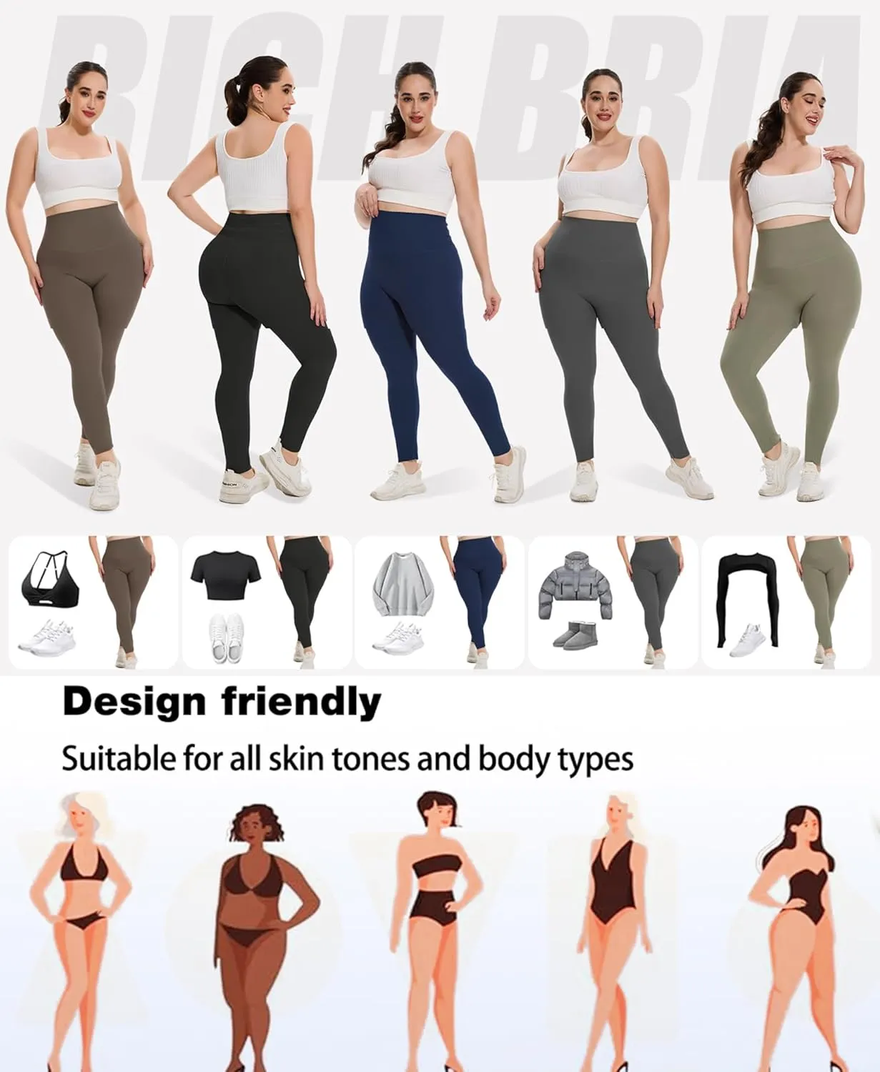 Seamless Butt Lifting Leggings for Women High Waisted Compression Leggings Workout Yoga Pants with Tummy Control