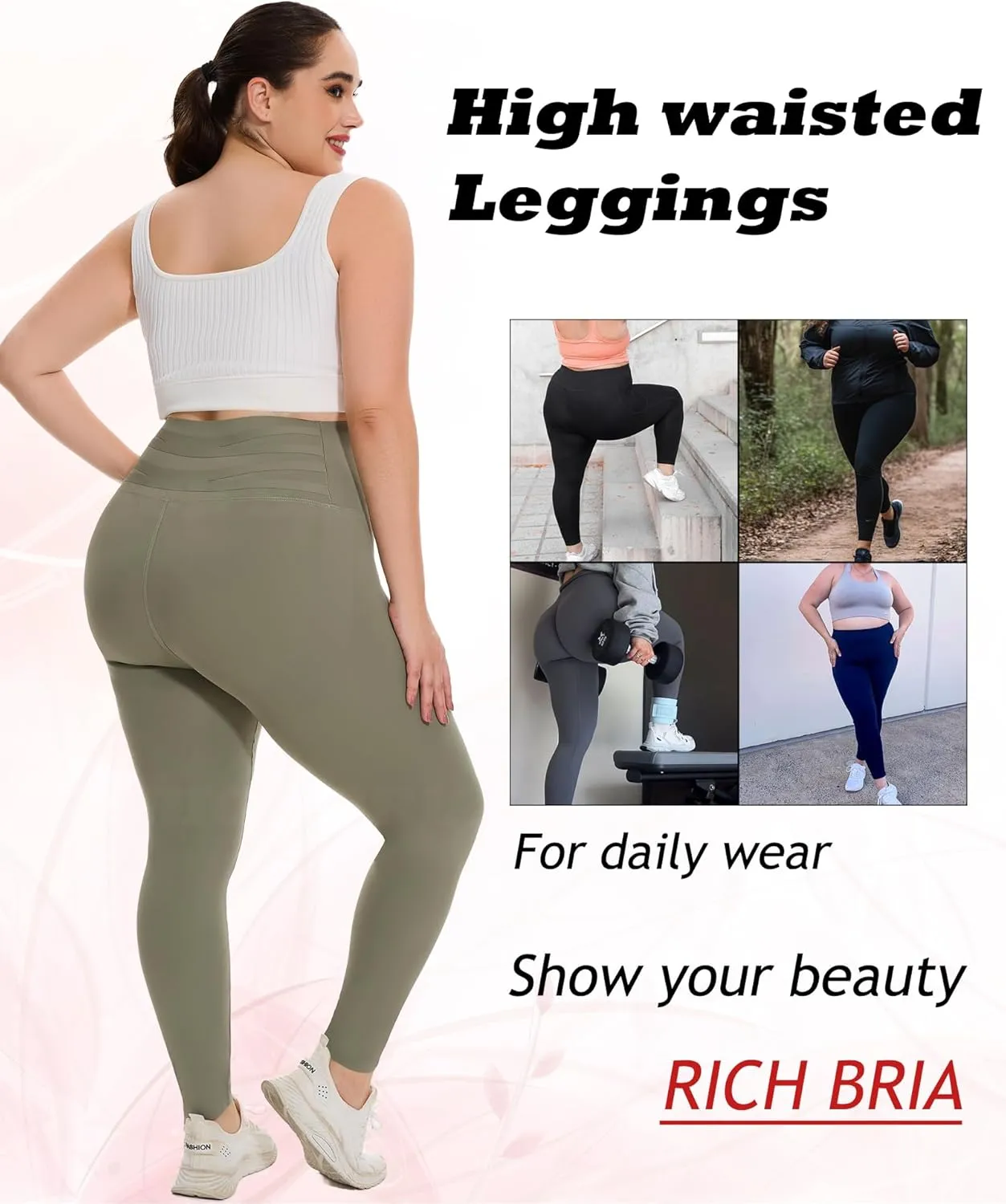 Seamless Butt Lifting Leggings for Women High Waisted Compression Leggings Workout Yoga Pants with Tummy Control