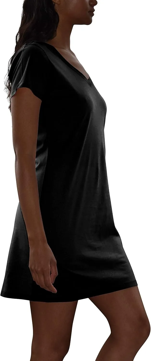 Sexy Basics Women's Cotton Soft V-Neck Sleepwear Shirt/Nightwear Shirt -Multi Pack