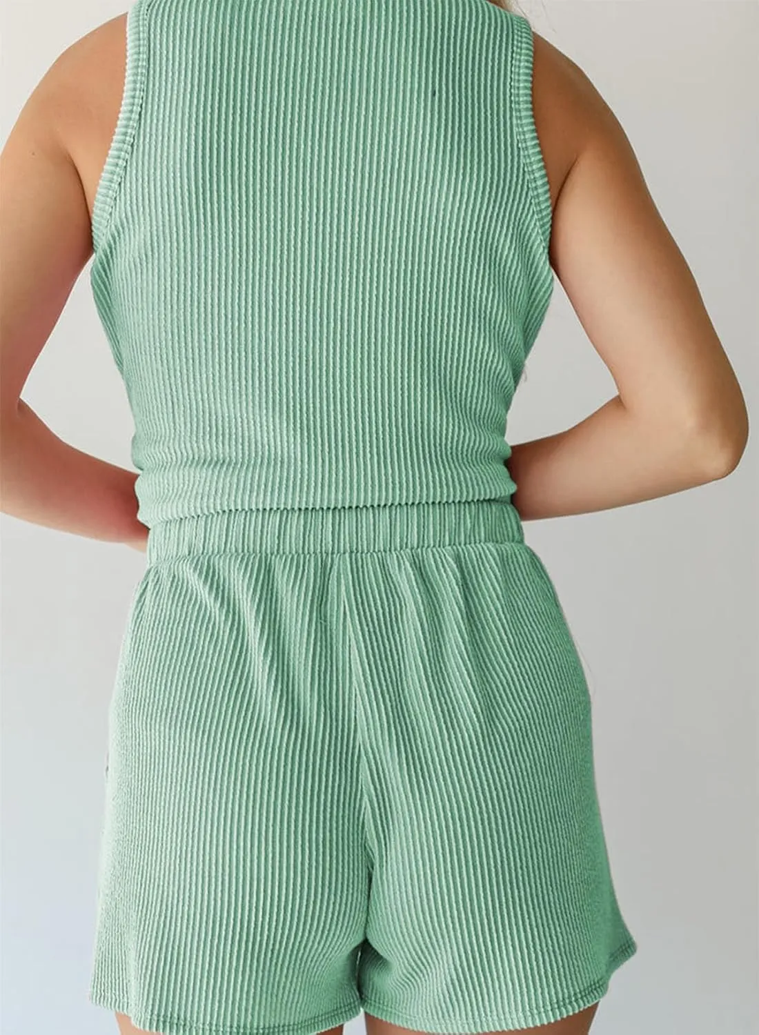 SHEWIN Women's Summer 2 Piece Outfits Shorts Sets Matching Set Loungewear 2025
