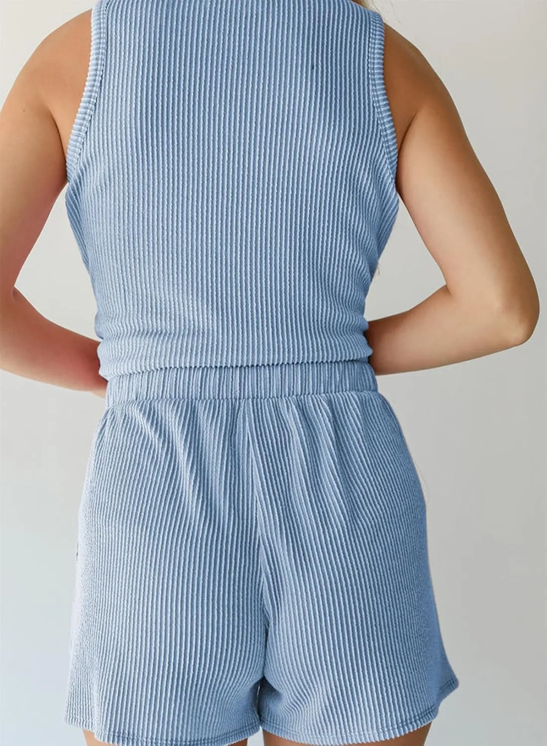 SHEWIN Women's Summer 2 Piece Outfits Shorts Sets Matching Set Loungewear 2025