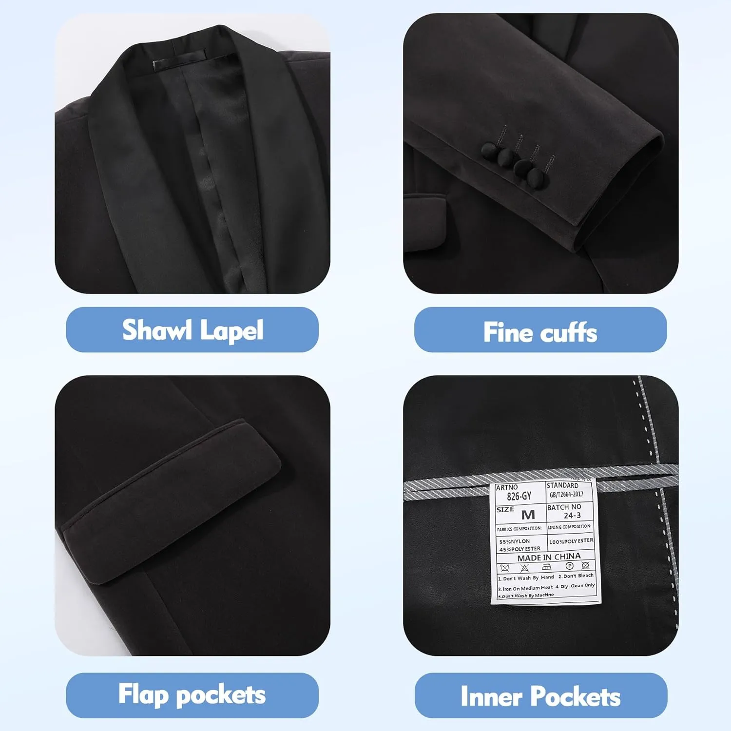 Slim Fit Suit Jacket for Men Tuxedo Blazer Velvet Shawl Lapel Solid White Shirt Bow Tie Prom Wedding Dinner Party