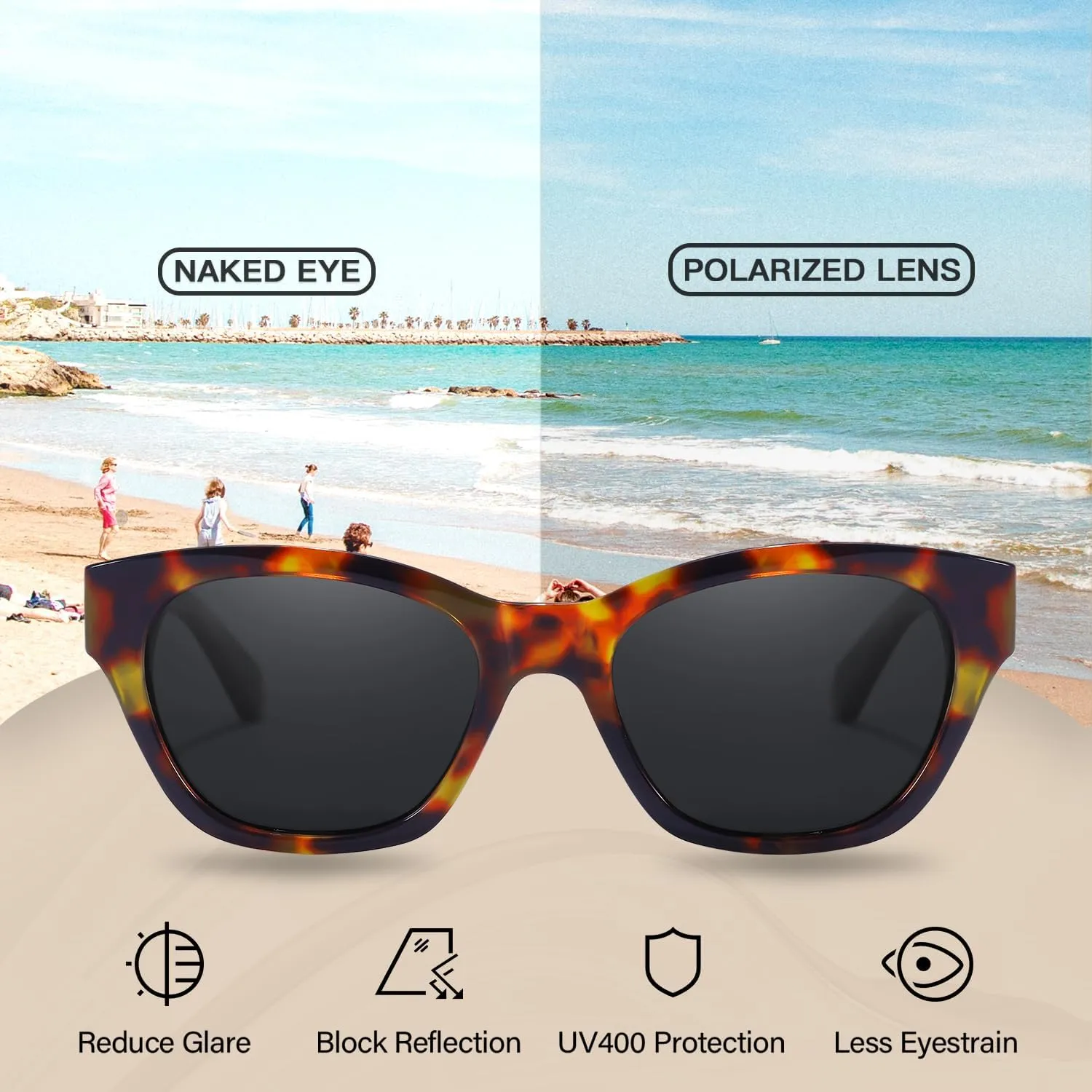 Small Cat Eye Sunglasses for Women | Trendy Sun Glasses for Narrow Face | Polarized & UV400 Protection Shades