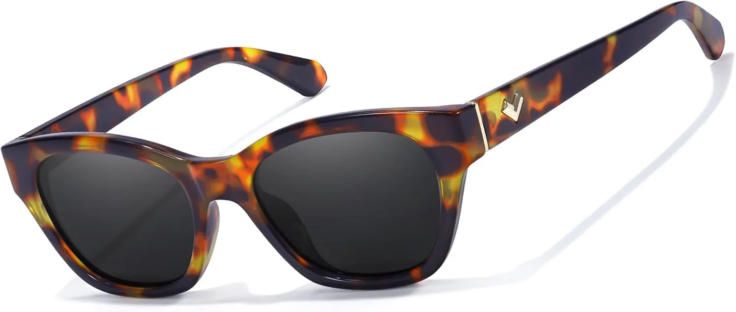 Small Cat Eye Sunglasses for Women | Trendy Sun Glasses for Narrow Face | Polarized & UV400 Protection Shades