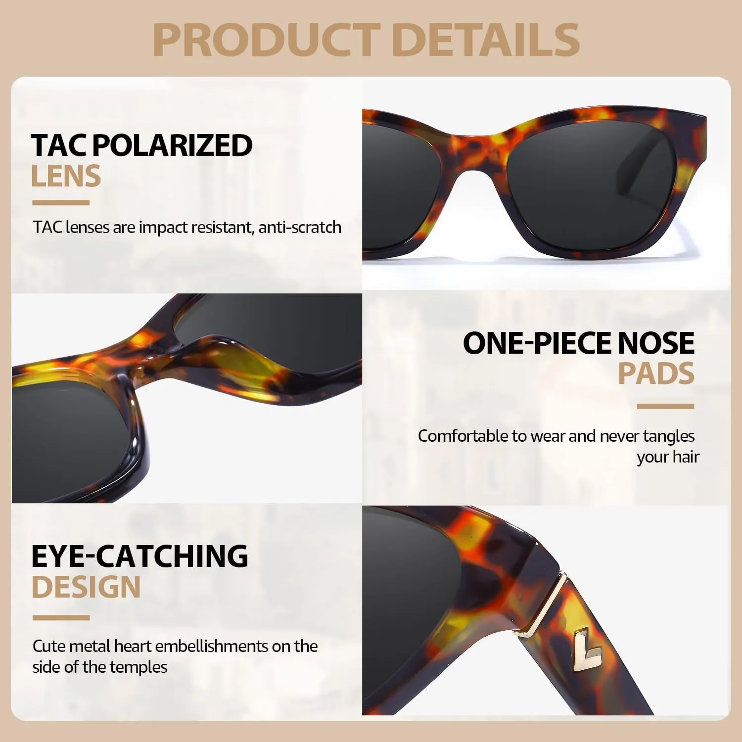 Small Cat Eye Sunglasses for Women | Trendy Sun Glasses for Narrow Face | Polarized & UV400 Protection Shades