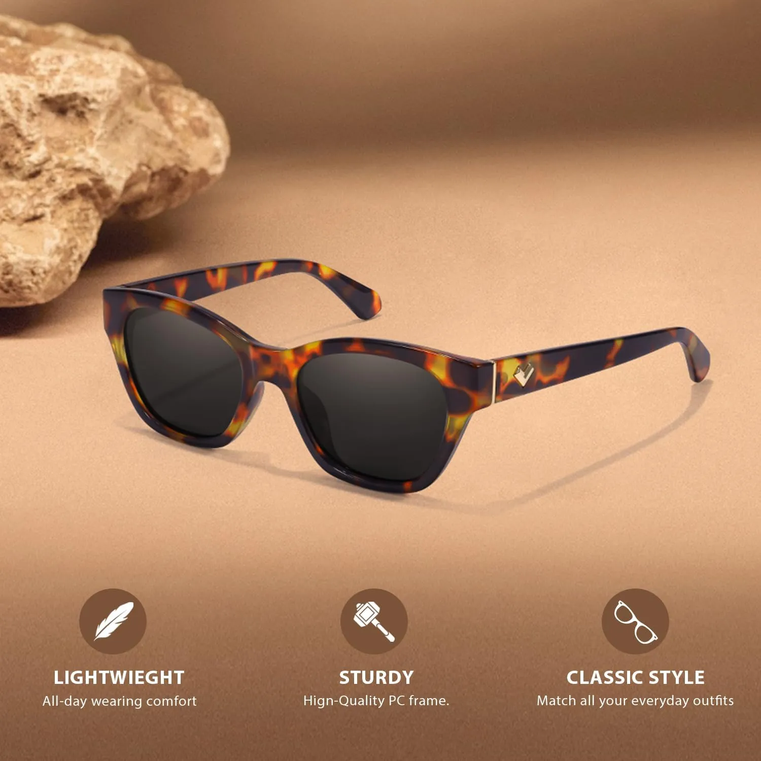 Small Cat Eye Sunglasses for Women | Trendy Sun Glasses for Narrow Face | Polarized & UV400 Protection Shades