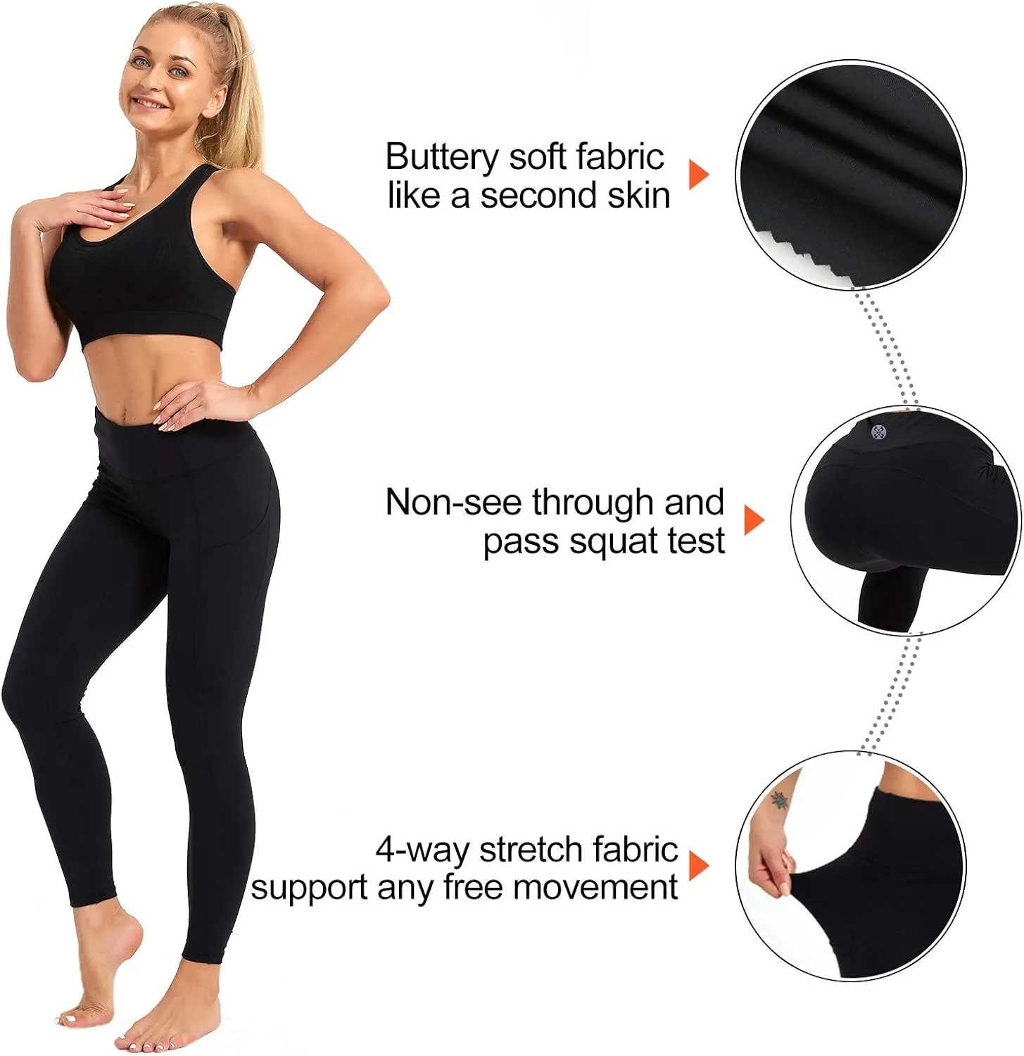 SP3LOPS Yoga Pants with Pockets for Women High Waisted Tummy Control Women's Buttery Soft Yoga Workout Leggings Running Pants