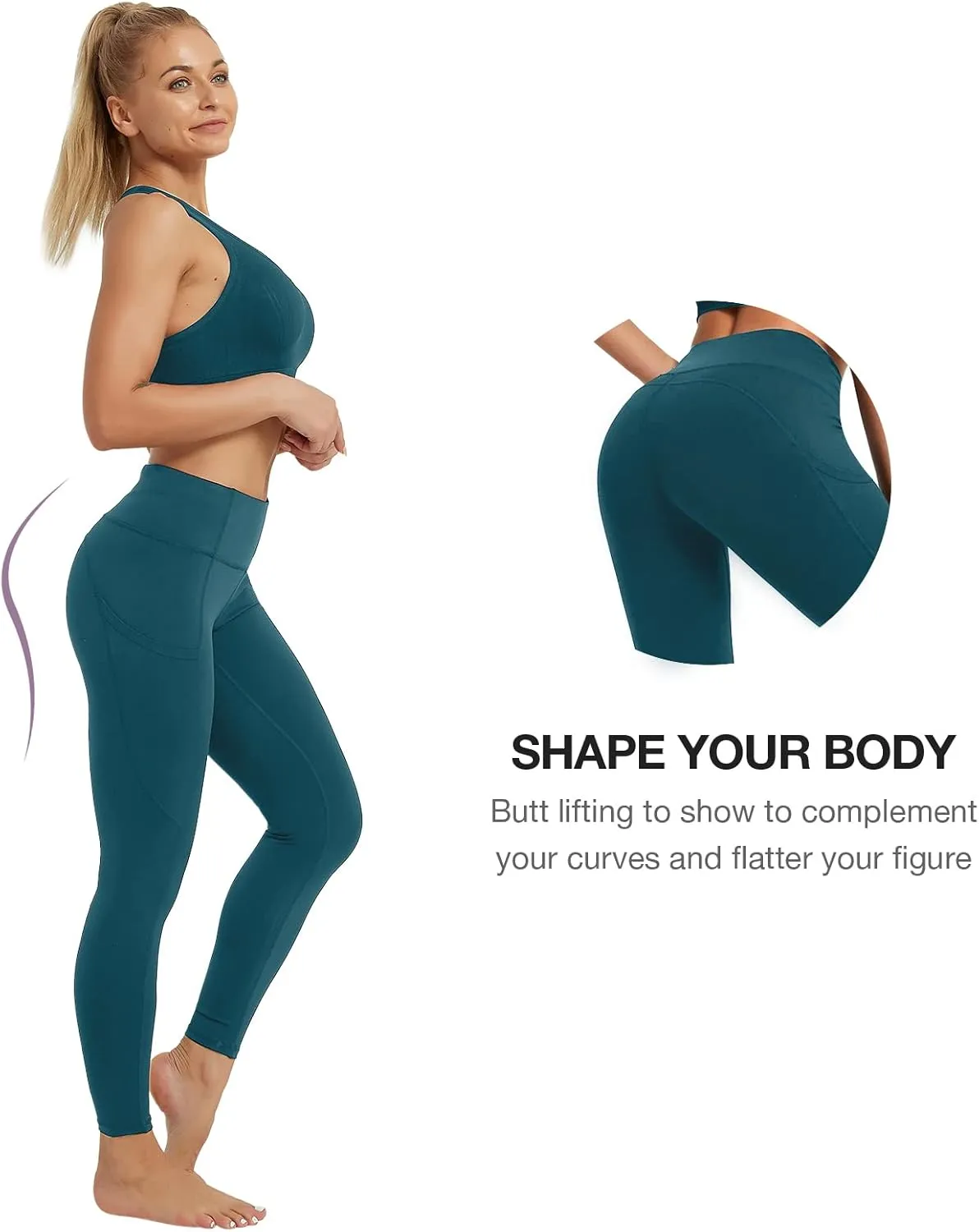 SP3LOPS Yoga Pants with Pockets for Women High Waisted Tummy Control Women's Buttery Soft Yoga Workout Leggings Running Pants