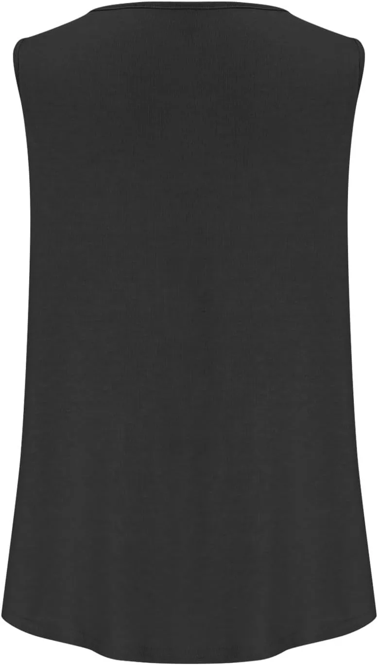 Summer Tank Tops for Women Square Neck Solid Color Sleeveless Tunics Summer Flowy Vacation Casual Shirts Top 2025