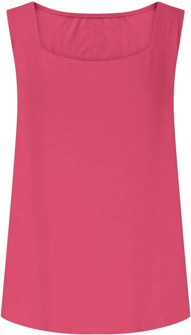 Summer Tank Tops for Women Square Neck Solid Color Sleeveless Tunics Summer Flowy Vacation Casual Shirts Top 2025