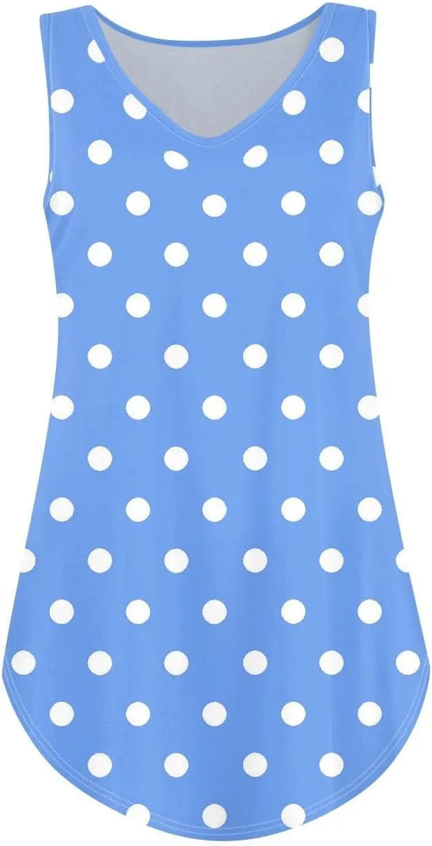 Tank Tops for Women 2025 Casual Printed V Neck Sleeveless Summer Tunics Vacation Fashion Loose Camisole Dressy Tank