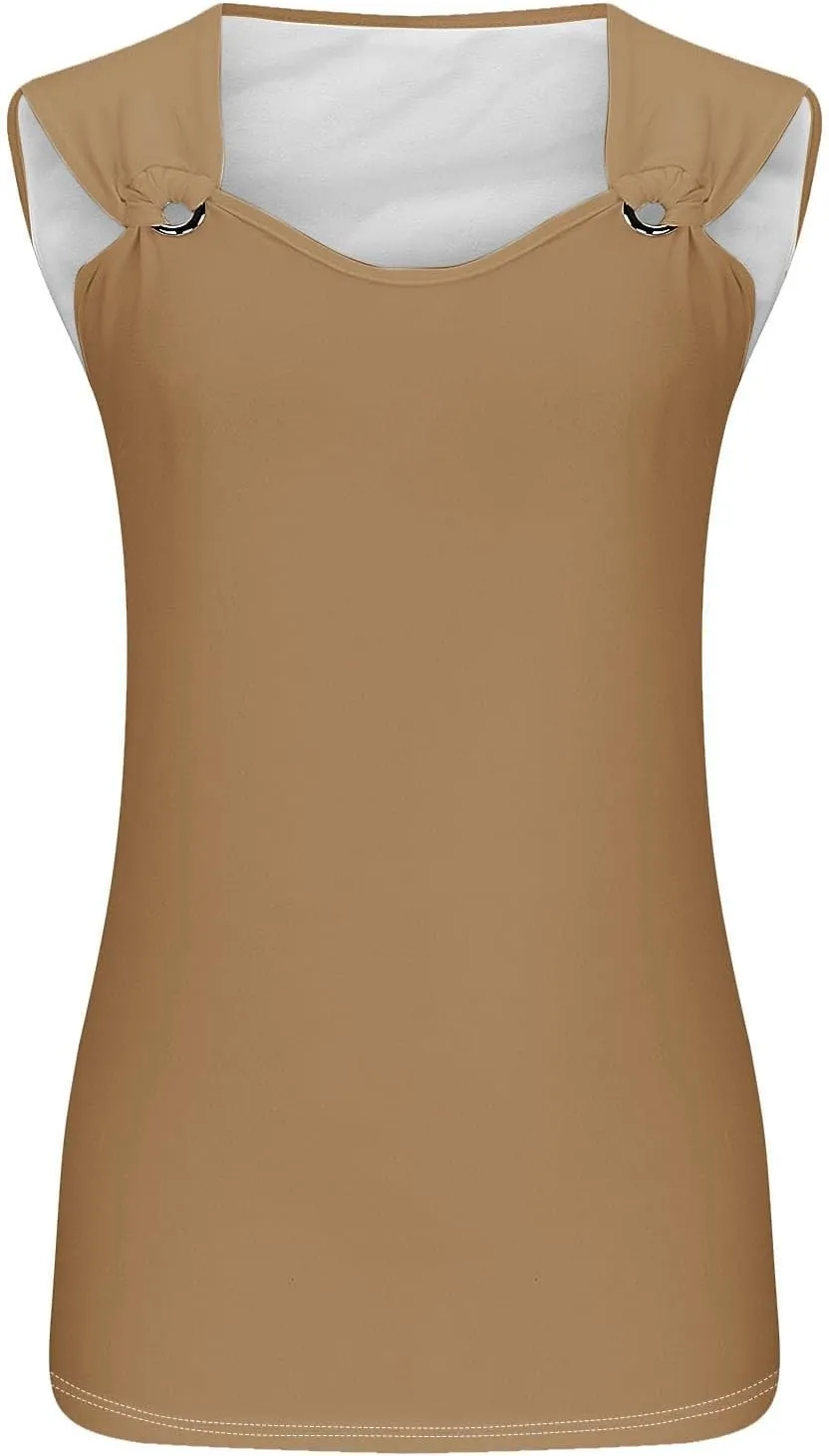 Tank Tops for Women 2025 Casual V Neck Sleeveless Solid Color Vacation Tunics Top Summer Trendy Comfy Camisole Tank