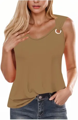 Tank Tops for Women 2025 Casual V Neck Sleeveless Solid Color Vacation Tunics Top Summer Trendy Comfy Camisole Tank