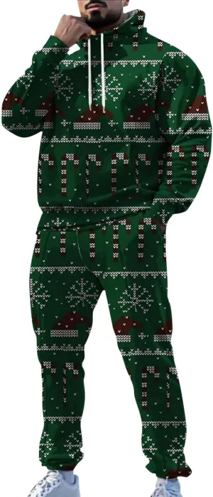 Tech Suit Fashionable Loose and Trendy 3D Printed Long Sleeved Pants Set Casual Athletic Jogging Suits Sweat Set