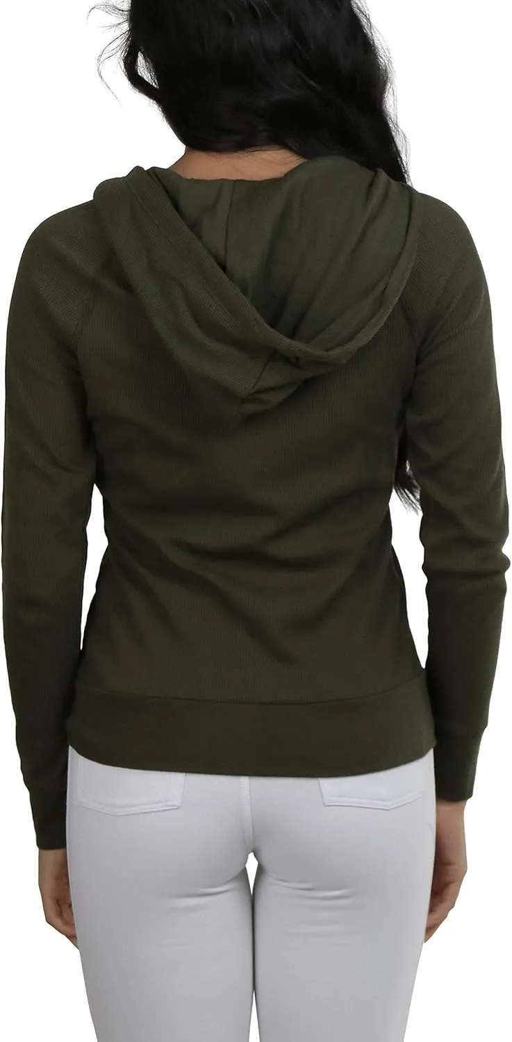 ToBeInStyle Women’s Velour Terry Active Cropped Zip-Up Jacket with Hood