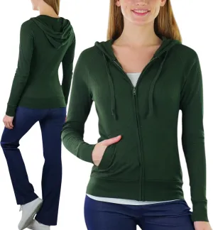ToBeInStyle Women’s Velour Terry Active Cropped Zip-Up Jacket with Hood