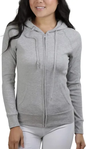 ToBeInStyle Women’s Velour Terry Active Cropped Zip-Up Jacket with Hood