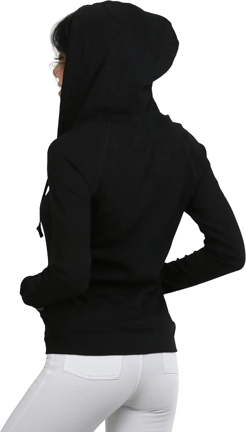 ToBeInStyle Women’s Velour Terry Active Cropped Zip-Up Jacket with Hood