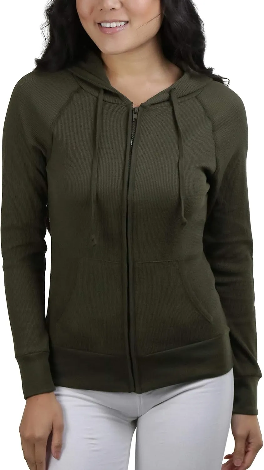ToBeInStyle Women’s Velour Terry Active Cropped Zip-Up Jacket with Hood