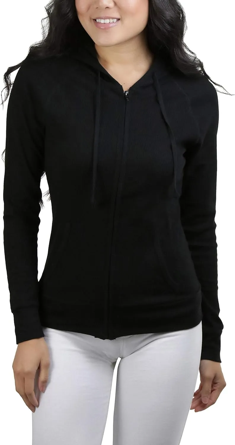ToBeInStyle Women’s Velour Terry Active Cropped Zip-Up Jacket with Hood
