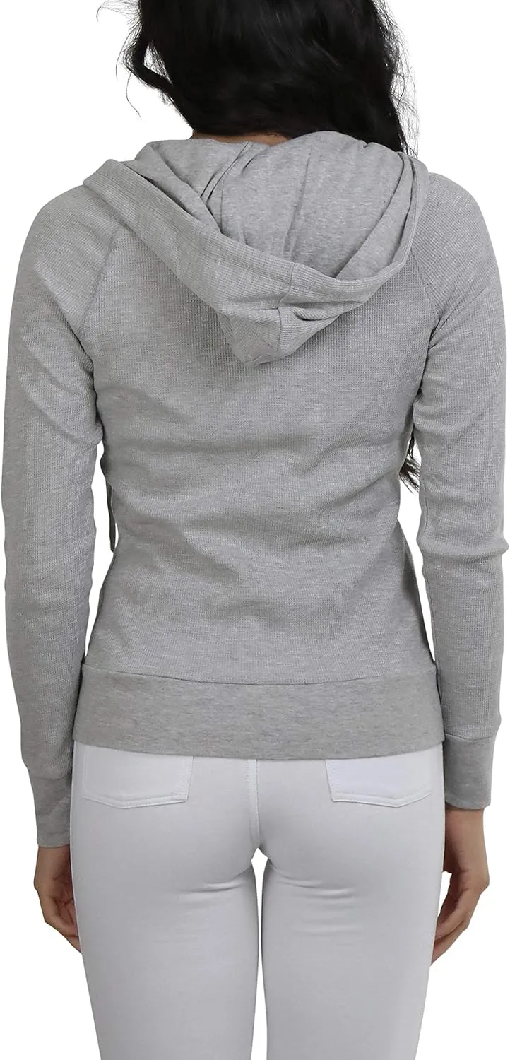 ToBeInStyle Women’s Velour Terry Active Cropped Zip-Up Jacket with Hood