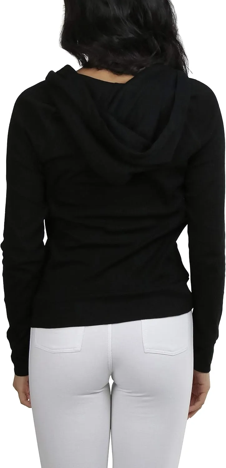 ToBeInStyle Women’s Velour Terry Active Cropped Zip-Up Jacket with Hood
