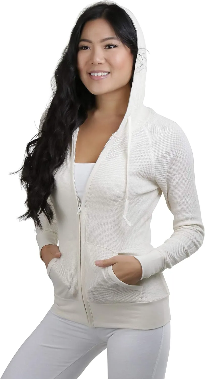 ToBeInStyle Women’s Velour Terry Active Cropped Zip-Up Jacket with Hood