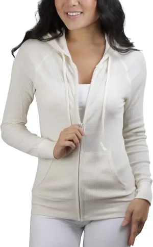 ToBeInStyle Women’s Velour Terry Active Cropped Zip-Up Jacket with Hood