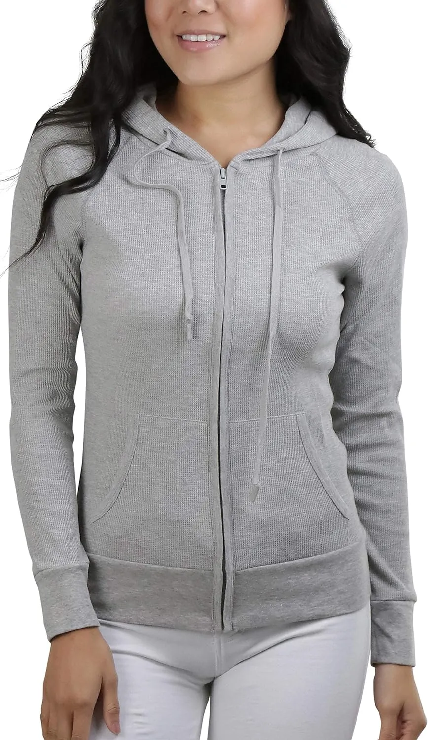 ToBeInStyle Women’s Velour Terry Active Cropped Zip-Up Jacket with Hood