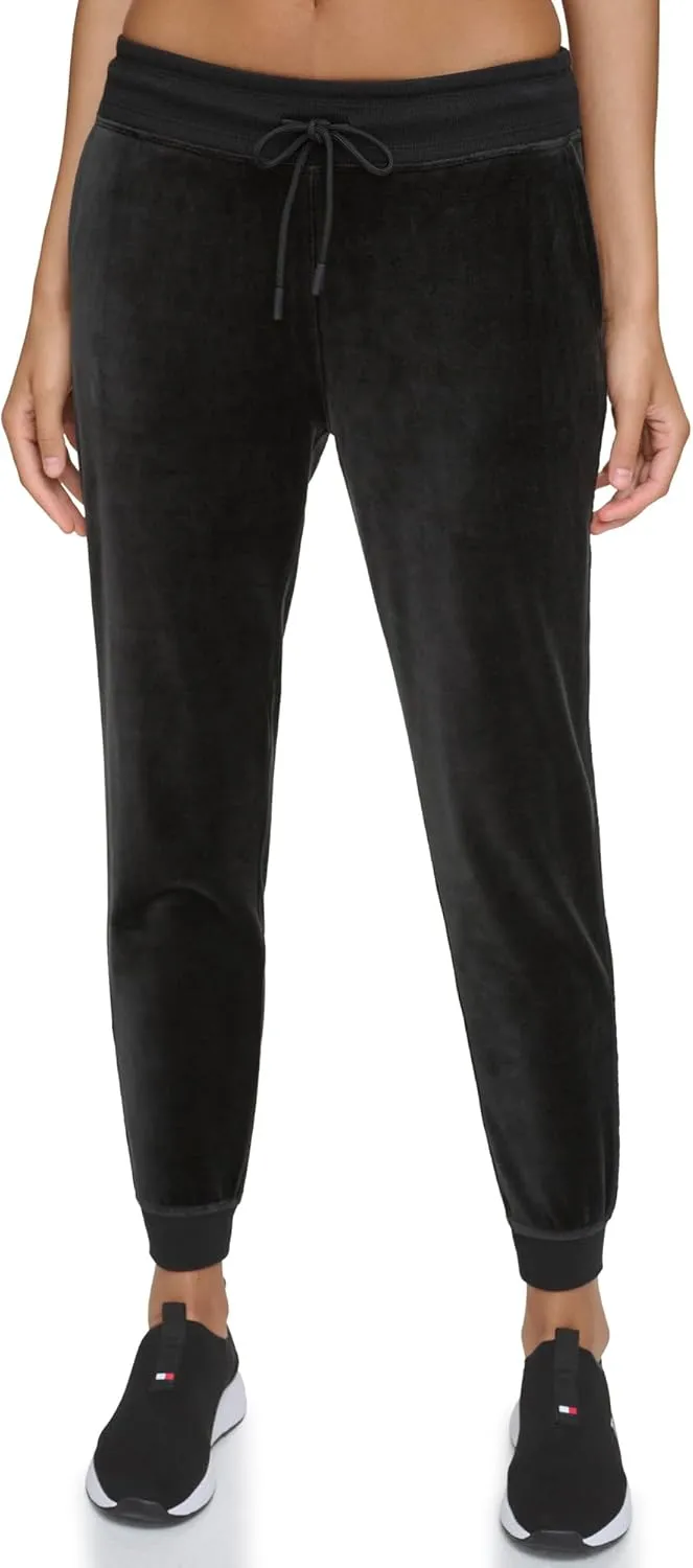 Tommy Hilfiger Women's Drawcord Waist Easy Fit Velour Jogger