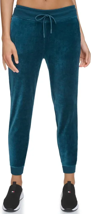Tommy Hilfiger Women's Drawcord Waist Easy Fit Velour Jogger