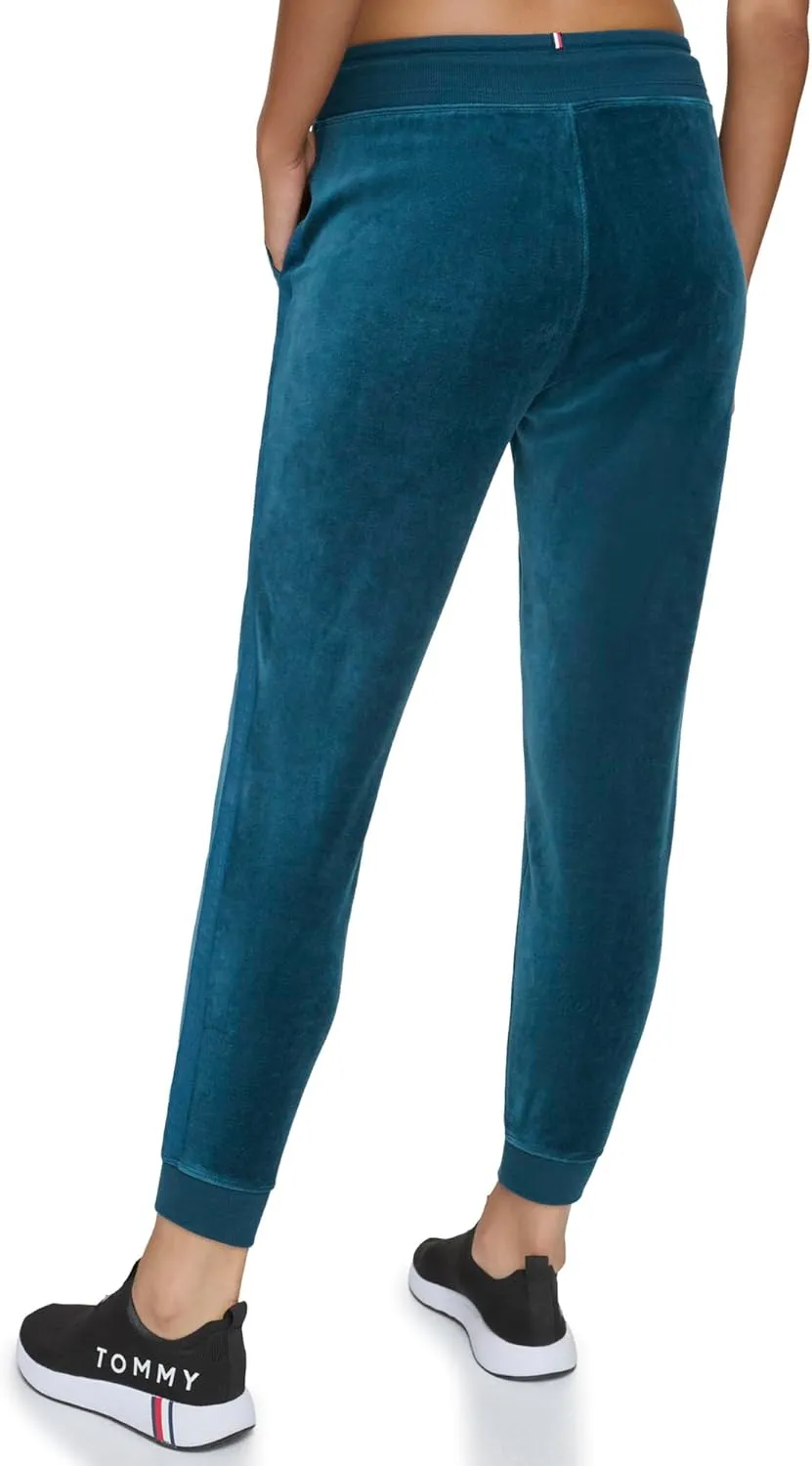 Tommy Hilfiger Women's Drawcord Waist Easy Fit Velour Jogger