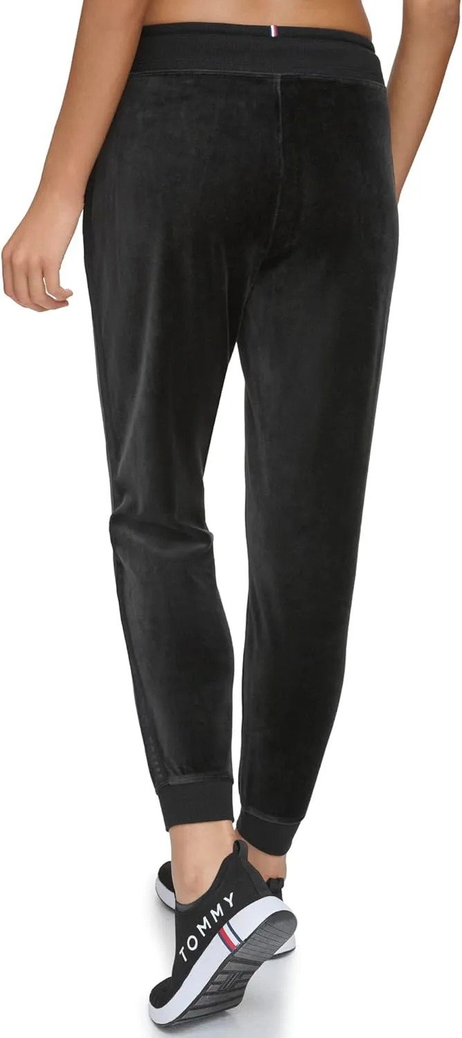 Tommy Hilfiger Women's Drawcord Waist Easy Fit Velour Jogger